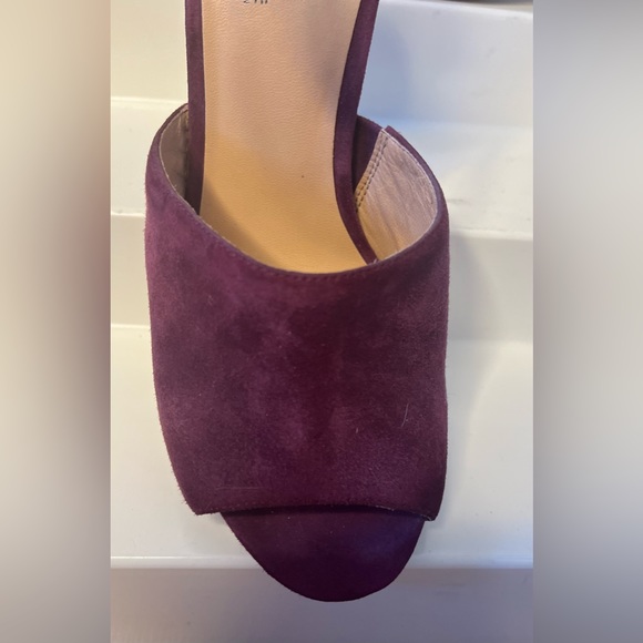 NWT Belle Sigerson Morrison Burgundy Suede Open Toed High Heels !! - Picture 5 of 13